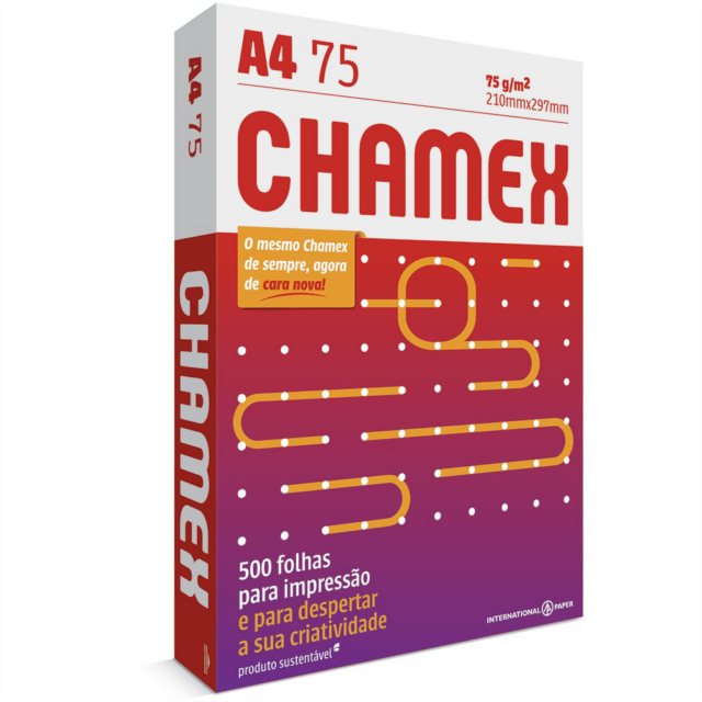 Papel Chamex A4 75g - pacote com 500 folhas