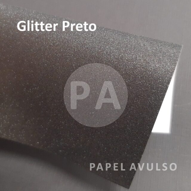Papel Metal Glitter Preto