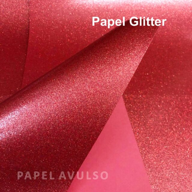 Papel Glitter Vermelho
